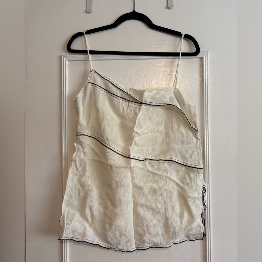 Massimo Dutti white Camisole with Black Trim (size small)